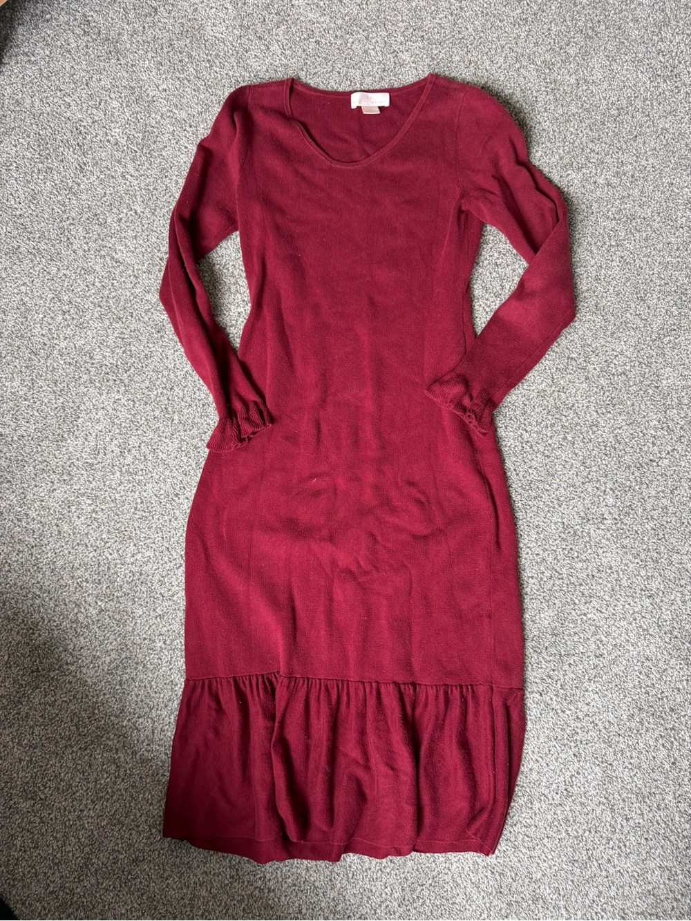 Rachel Parcell Long Sleeve Knit Dress in Burgundy